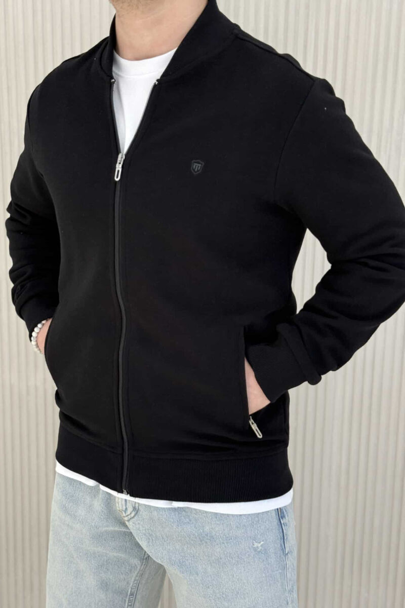 ONE COLOR SIMPLE MEN JACKET BLACK/ E ZEZE - 4