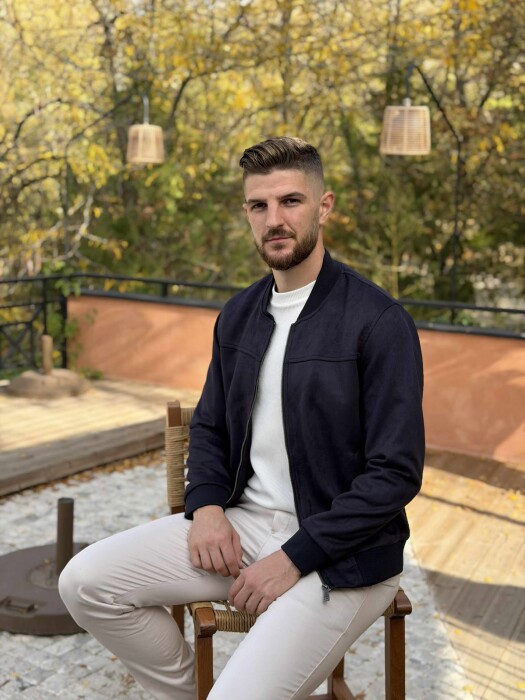 ONE COLOR SIMPLE MEN JACKET BLUE/BLU - 2