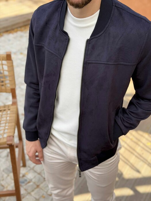 ONE COLOR SIMPLE MEN JACKET BLUE/BLU - 3