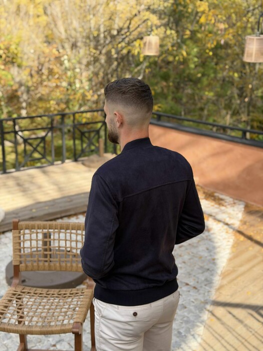 ONE COLOR SIMPLE MEN JACKET BLUE/BLU - 4