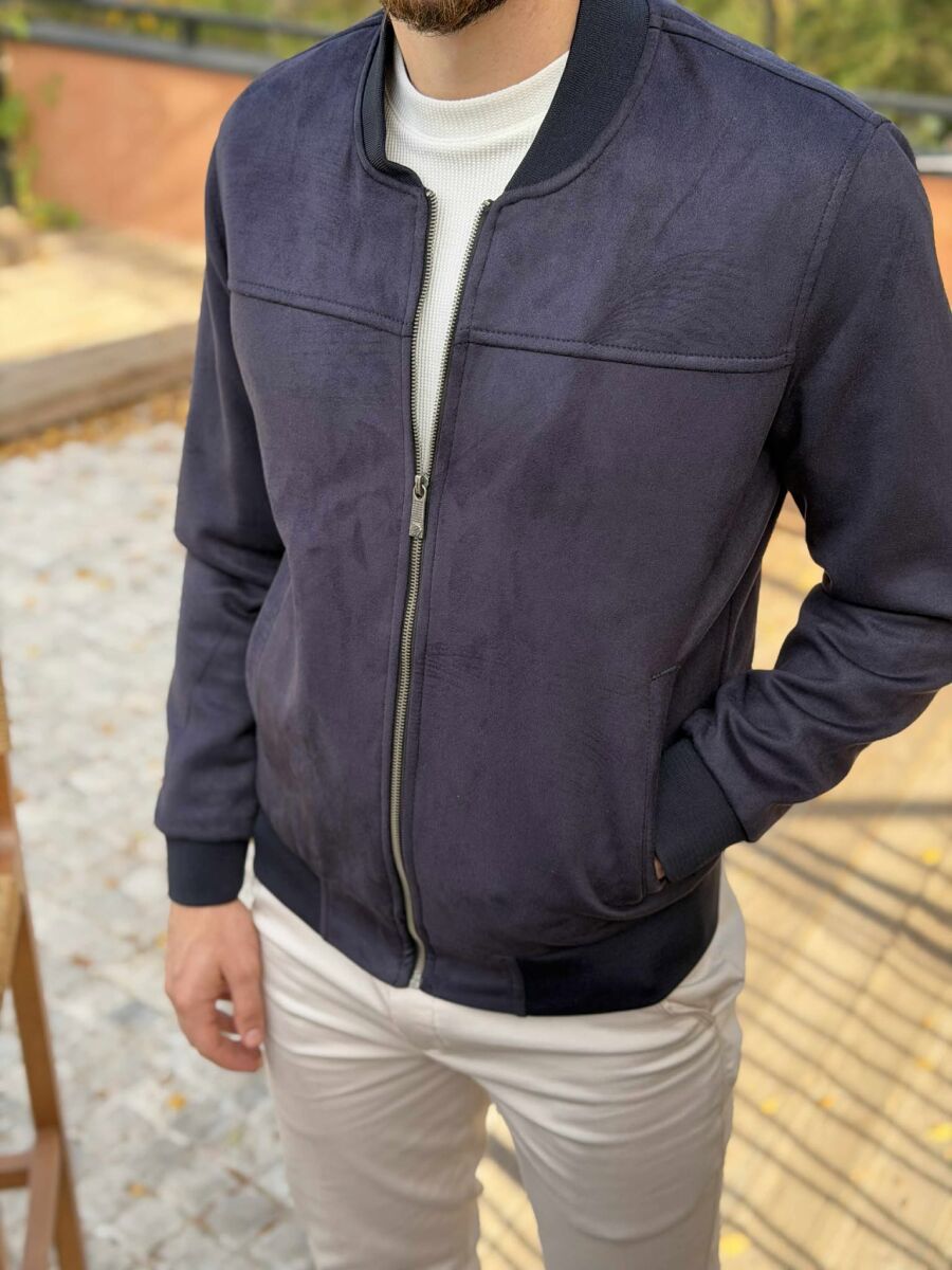 ONE COLOR SIMPLE MEN JACKET BLUE/BLU - 1