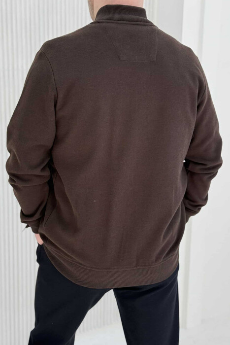 ONE COLOR SIMPLE MEN JACKET BROWN/KAFE - 3