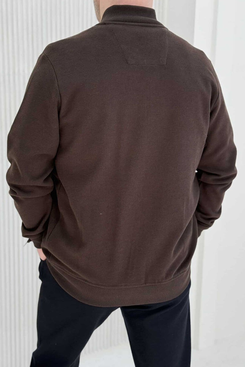 ONE COLOR SIMPLE MEN JACKET BROWN/KAFE - 3