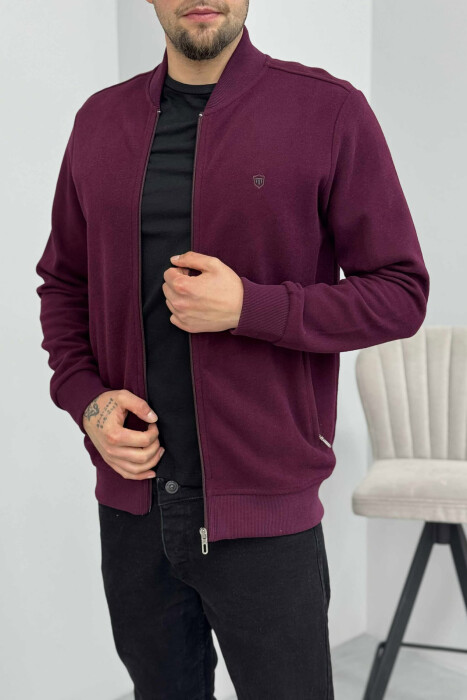 ONE COLOR SIMPLE MEN JACKET BURGUNDY/VISHNJE - 5