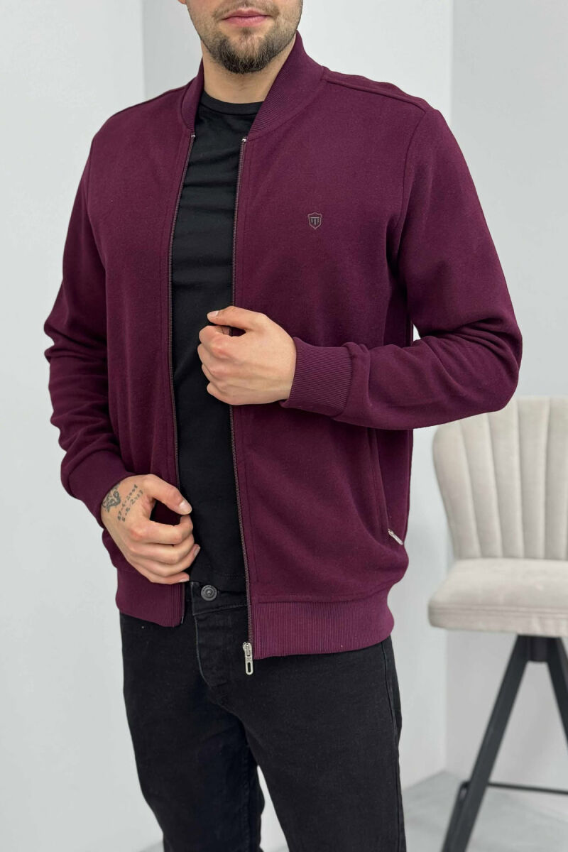 ONE COLOR SIMPLE MEN JACKET BURGUNDY/VISHNJE - 5