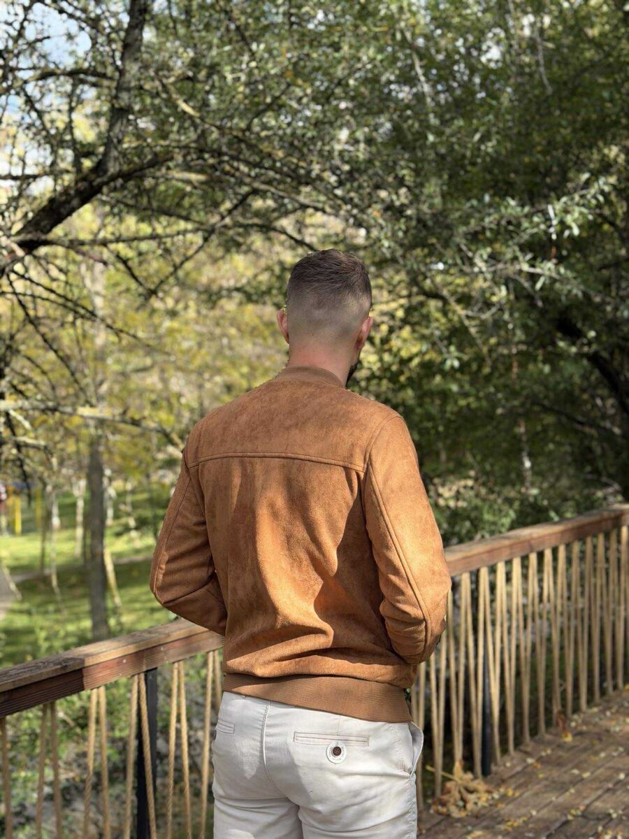 ONE COLOR SIMPLE MEN JACKET DARK BROWN/KAE - 6