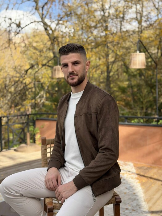 ONE COLOR SIMPLE MEN JACKET DARK GREEN/JEE - 2