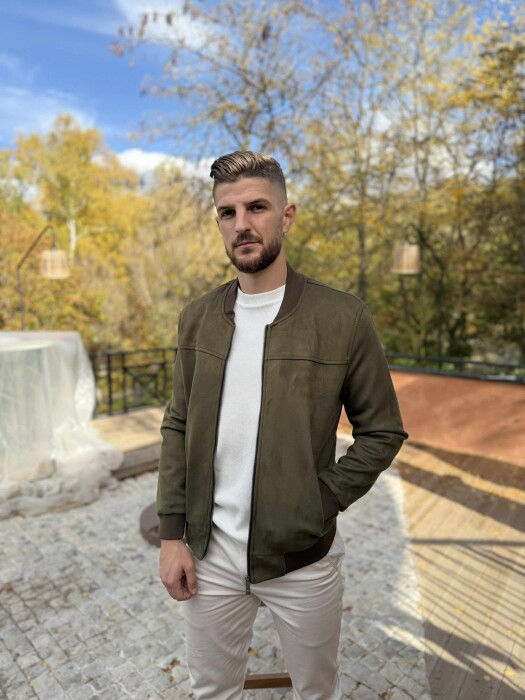 ONE COLOR SIMPLE MEN JACKET GREEN/JESHILE - 2