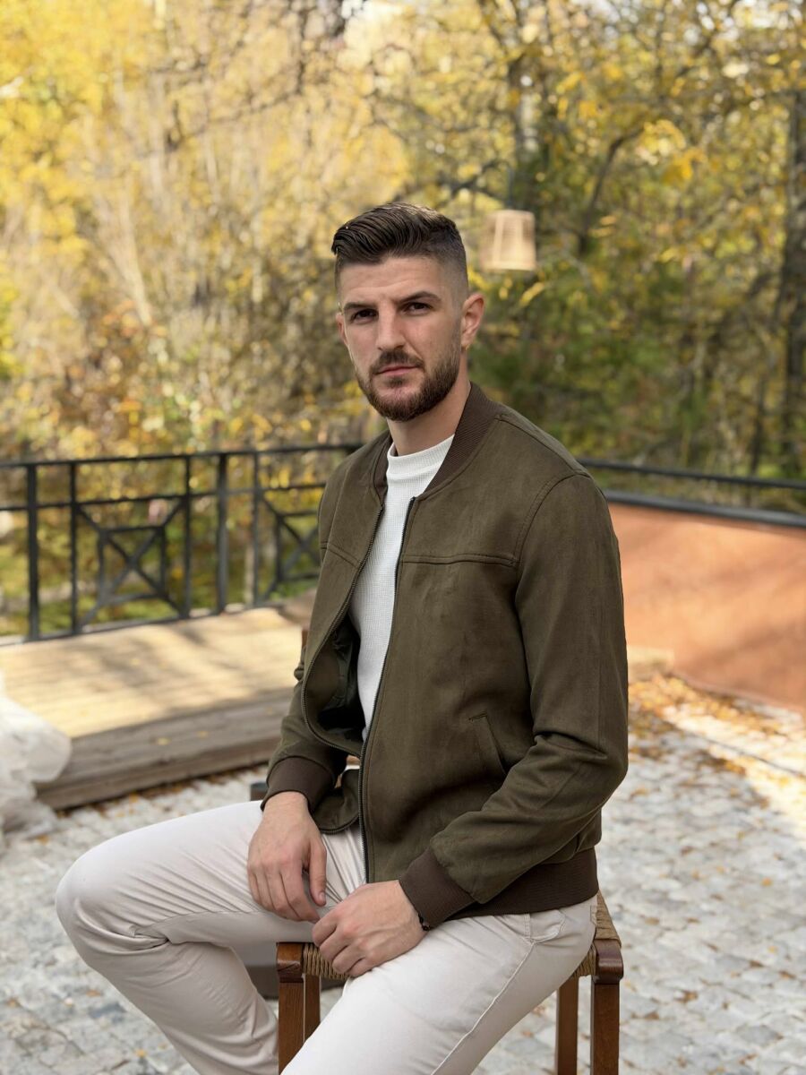 ONE COLOR SIMPLE MEN JACKET GREEN/JESHILE - 4