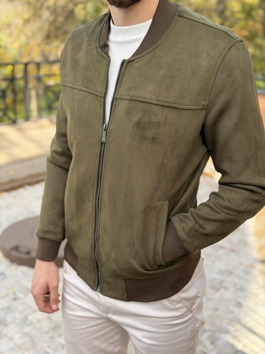 ONE COLOR SIMPLE MEN JACKET GREEN/JESHILE - 1