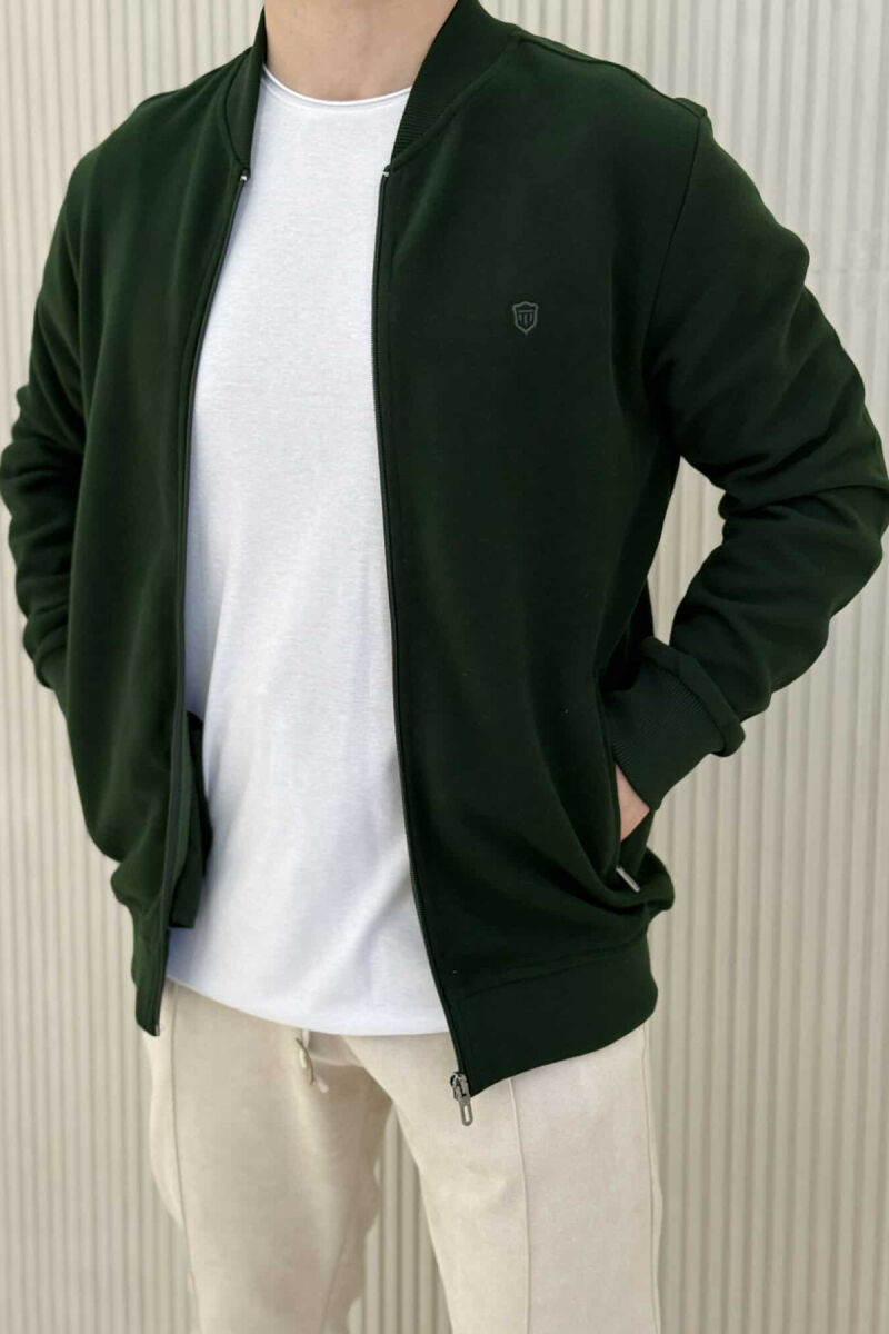 ONE COLOR SIMPLE MEN JACKET GREEN/JESHILE - 1