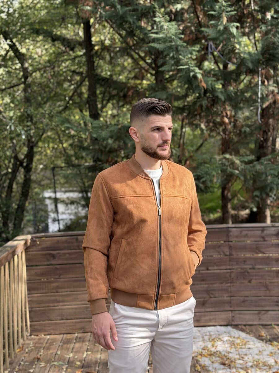 ONE COLOR SIMPLE MEN JACKET LIGHT BROWN/KAZB - 2