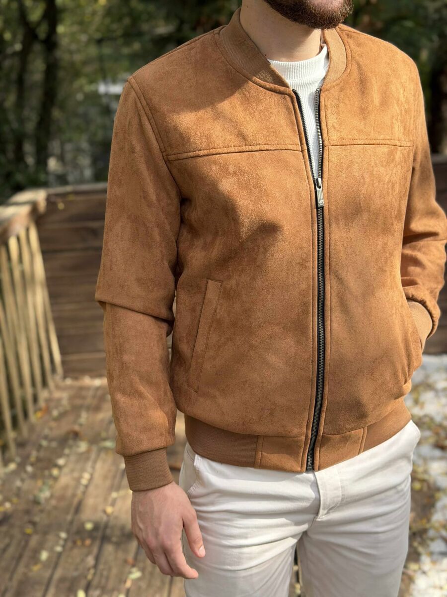 ONE COLOR SIMPLE MEN JACKET LIGHT BROWN/KAZB - 1