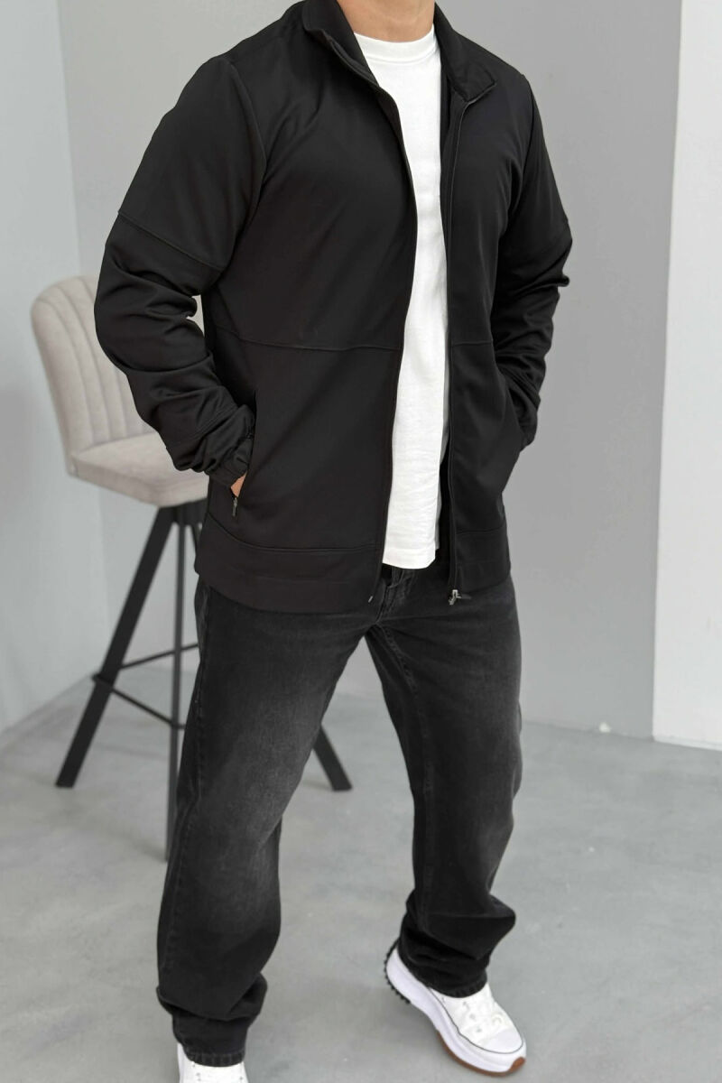 ONE COLOR SIMPLE MEN JACKETS BLACK/ E ZEZE - 2