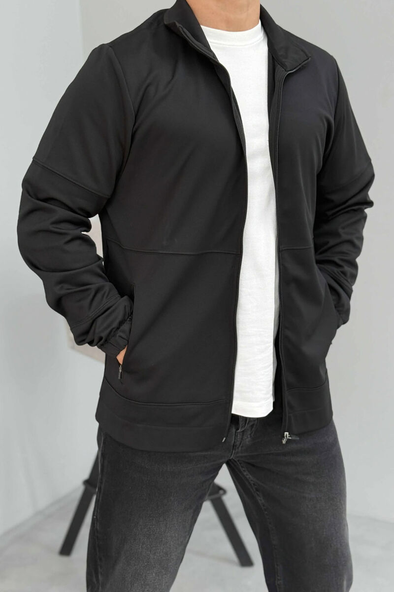 ONE COLOR SIMPLE MEN JACKETS BLACK/ E ZEZE - 1