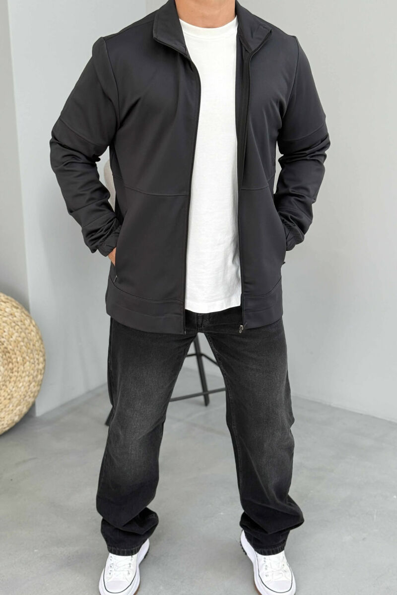 ONE COLOR SIMPLE MEN JACKETS DARK GREY/GEE - 2