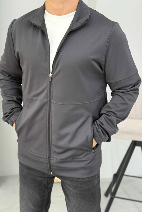 ONE COLOR SIMPLE MEN JACKETS DARK GREY/GEE - 3