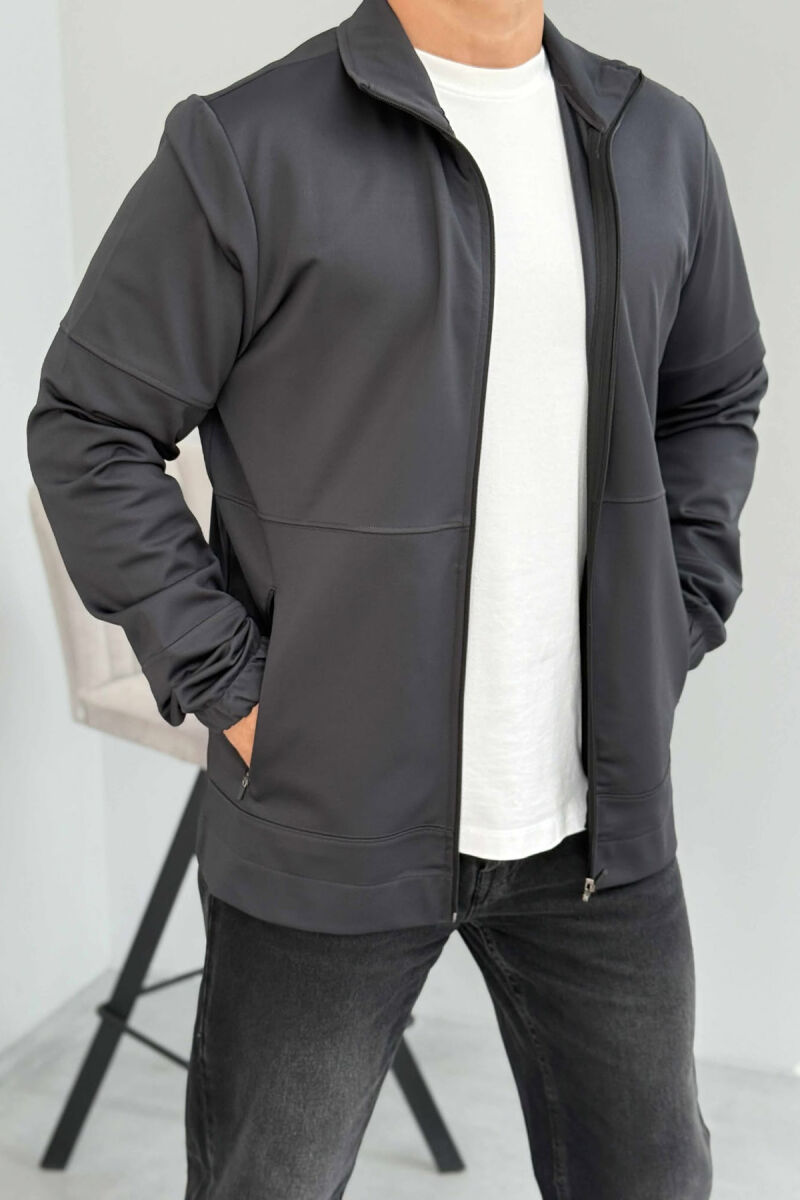 ONE COLOR SIMPLE MEN JACKETS DARK GREY/GEE - 1