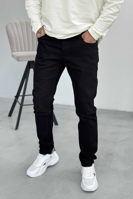 ONE COLOR SIMPLE MEN JEANS BLACK/ E ZEZE - 2
