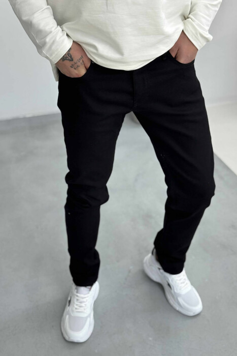 ONE COLOR SIMPLE MEN JEANS BLACK/ E ZEZE - 3