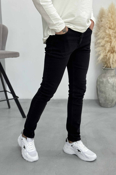 ONE COLOR SIMPLE MEN JEANS BLACK/ E ZEZE - 3
