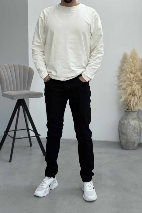 ONE COLOR SIMPLE MEN JEANS BLACK/ E ZEZE - KLAUDIO FASHION