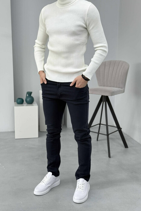 XHINSE TË THJESHTA NJË NGJYRËSHE PËR MESHKUJ NË NGJYRË TË ZEZË - KLAUDIO FASHION