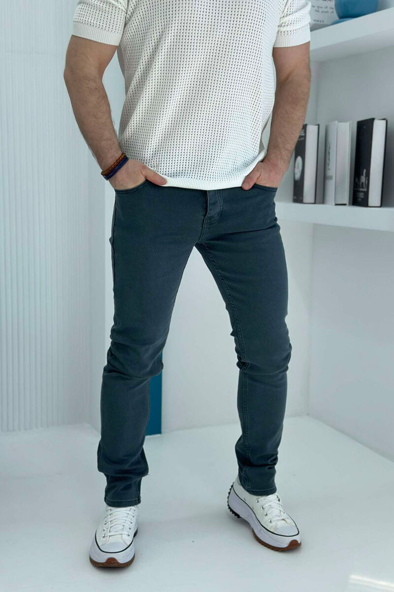 ONE COLOR SIMPLE MEN JEANS DARK GREY/GEE - 1