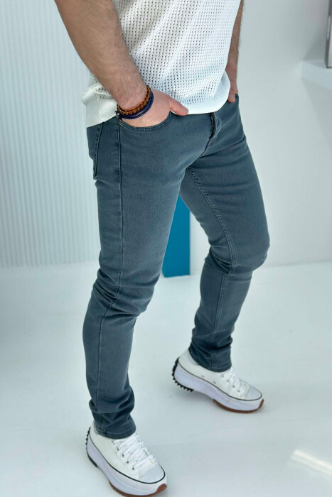 ONE COLOR SIMPLE MEN JEANS DARK GREY/GEE - 3