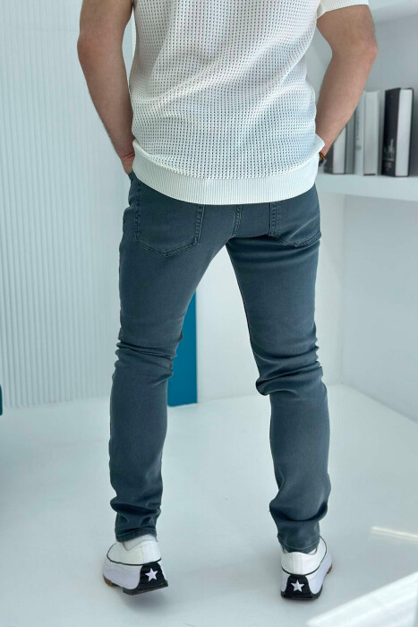 ONE COLOR SIMPLE MEN JEANS DARK GREY/GEE - 4