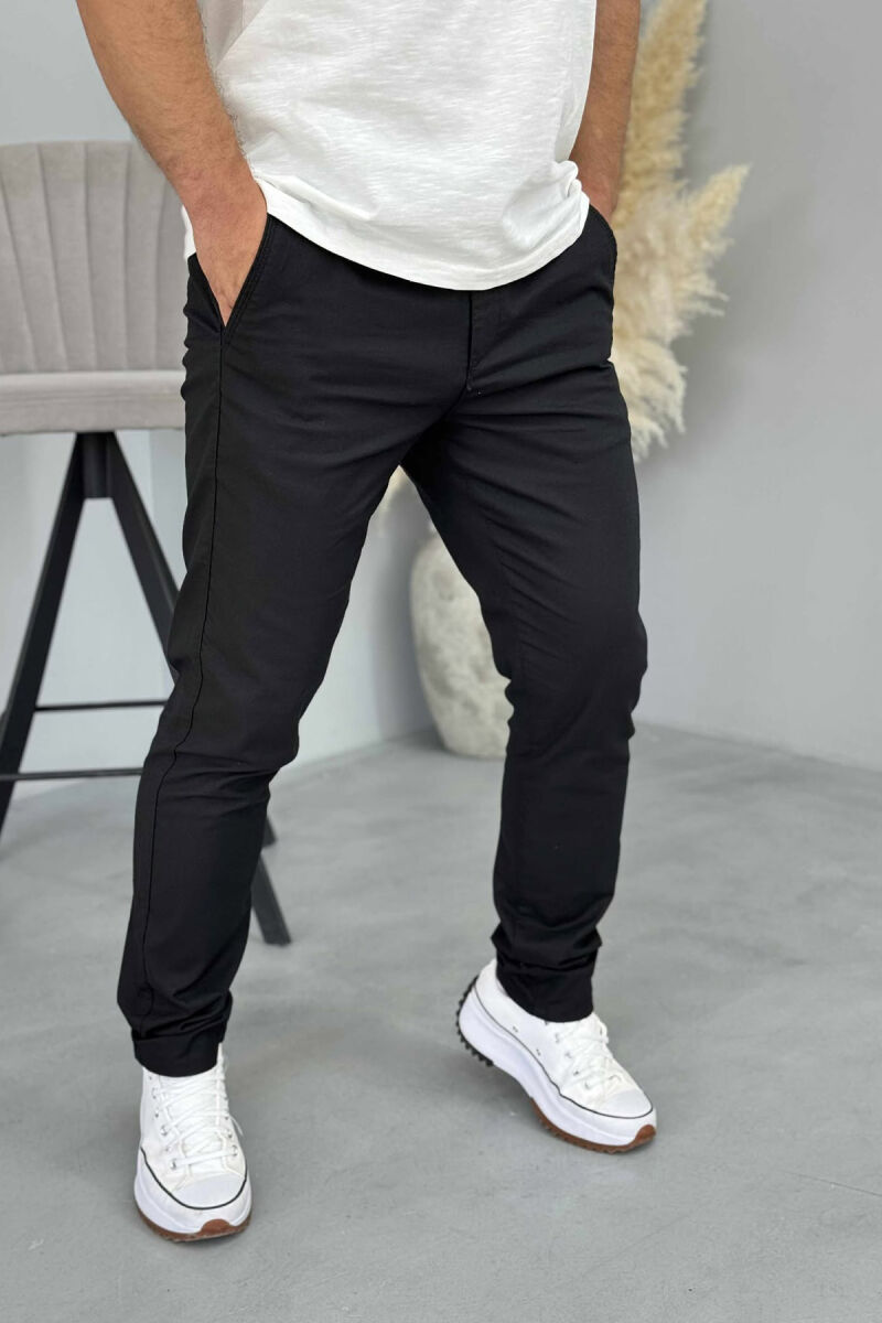 ONE COLOR SIMPLE MEN PANTS BLACK/ E ZEZE - 2