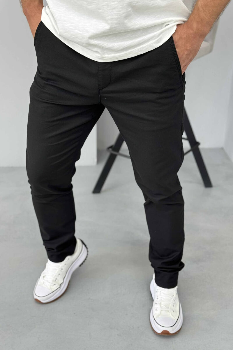 ONE COLOR SIMPLE MEN PANTS BLACK/ E ZEZE - 3