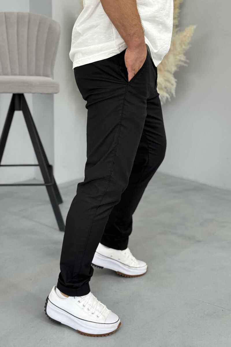 ONE COLOR SIMPLE MEN PANTS BLACK/ E ZEZE - 4