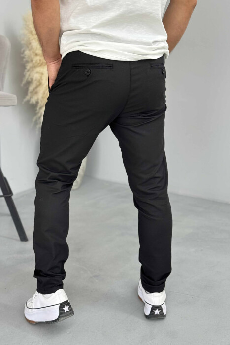 ONE COLOR SIMPLE MEN PANTS BLACK/ E ZEZE - 5