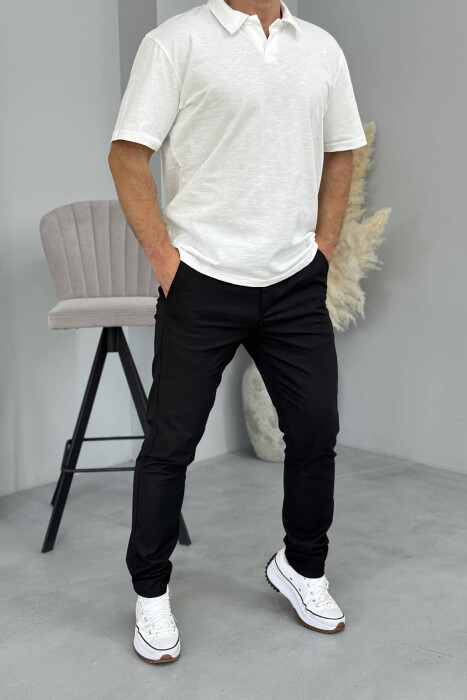 ONE COLOR SIMPLE MEN PANTS BLACK/ E ZEZE 