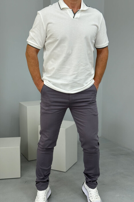 ONE COLOR SIMPLE MEN PANTS DARK GREY/GEE 