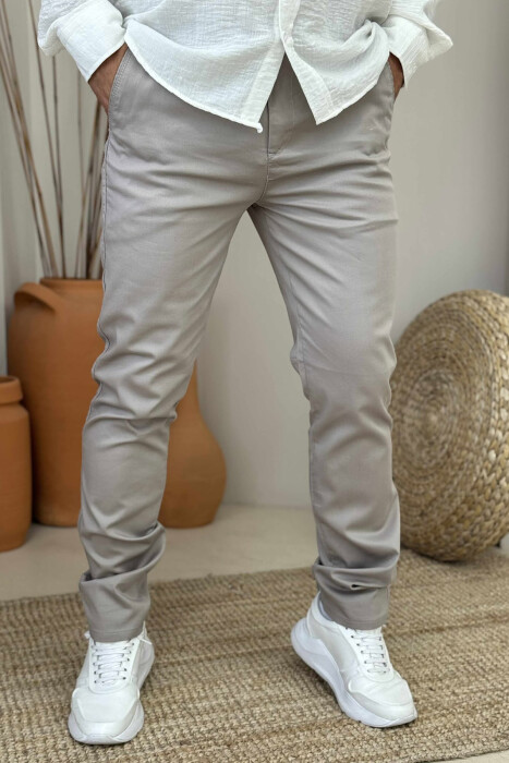 ONE COLOR SIMPLE MEN PANTS GREY-GREY/GG 