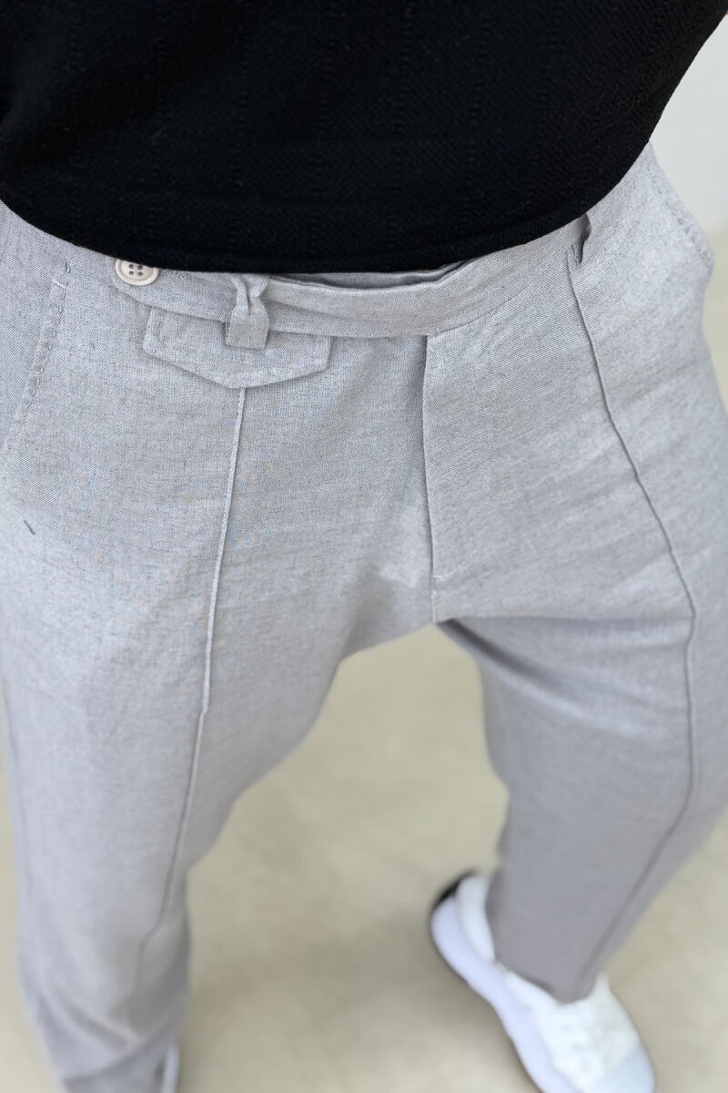 ONE COLOR SIMPLE MEN PANTS LIGHT GREY/GZ - 4