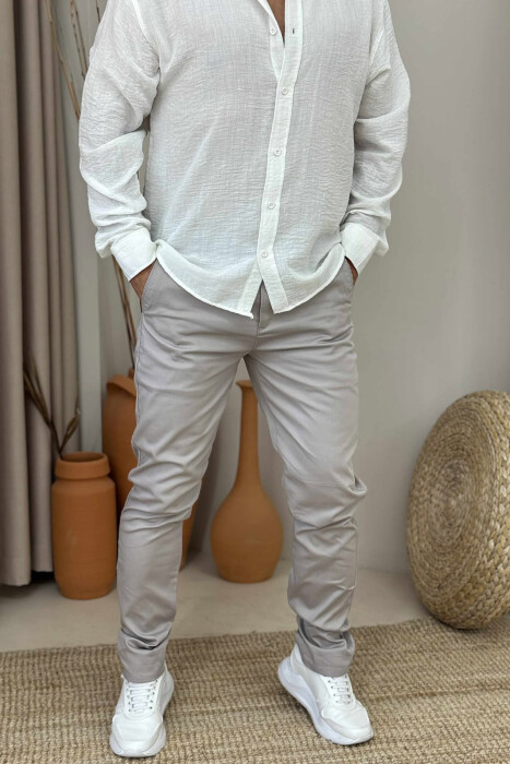 ONE COLOR SIMPLE MEN PANTS LIGHT GREY/GZ 