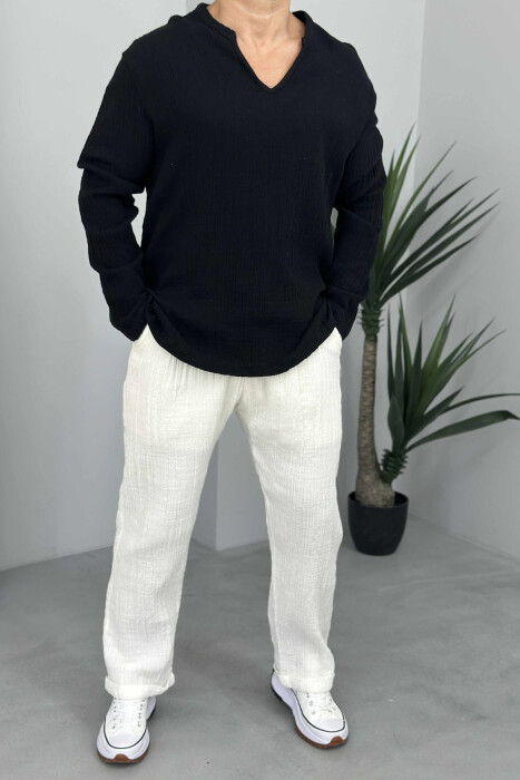 ONE COLOR SIMPLE MEN PANTS WHITE-E BARDHE 