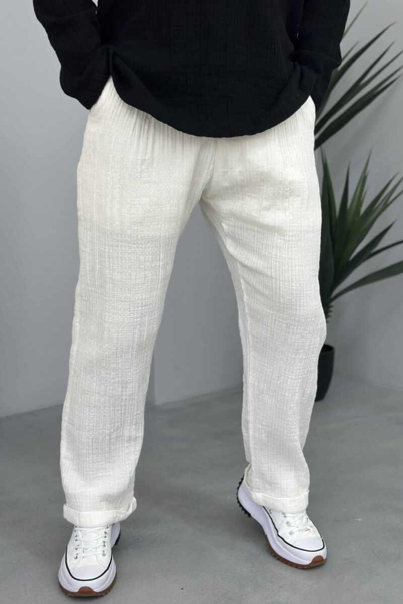 ONE COLOR SIMPLE MEN PANTS WHITE-E BARDHE - 4