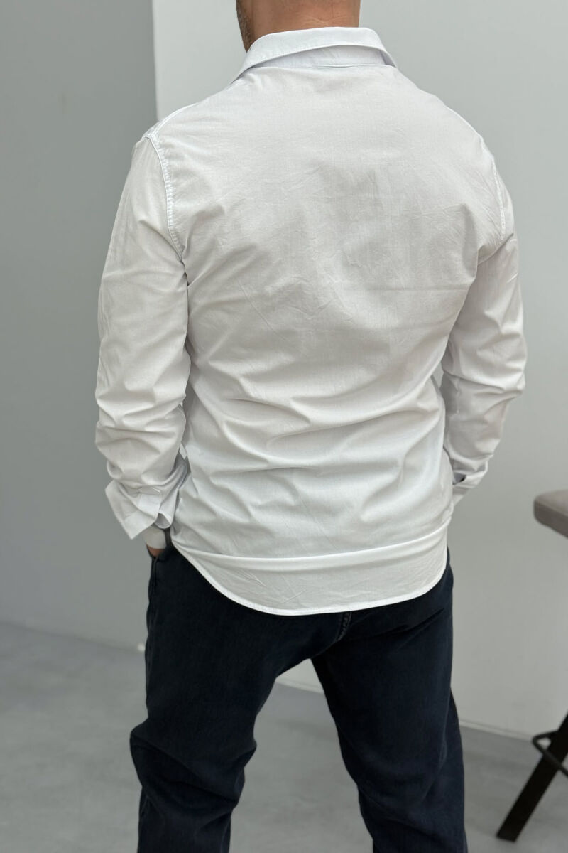 ONE COLOR SIMPLE MEN SHIRT WHITE-E BARDHE - 3