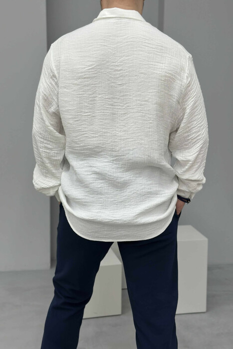 ONE COLOR SIMPLE MEN SHIRT WHITE-E BARDHE - 2