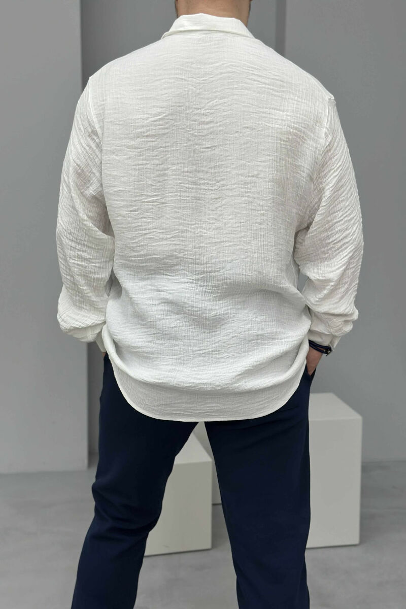 ONE COLOR SIMPLE MEN SHIRT WHITE-E BARDHE - 2