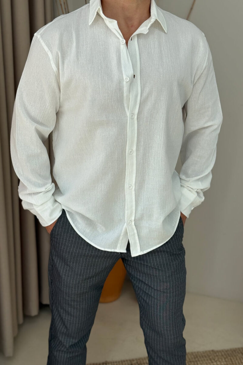 ONE COLOR SIMPLE MEN SHIRT WHITE-E BARDHE - 1