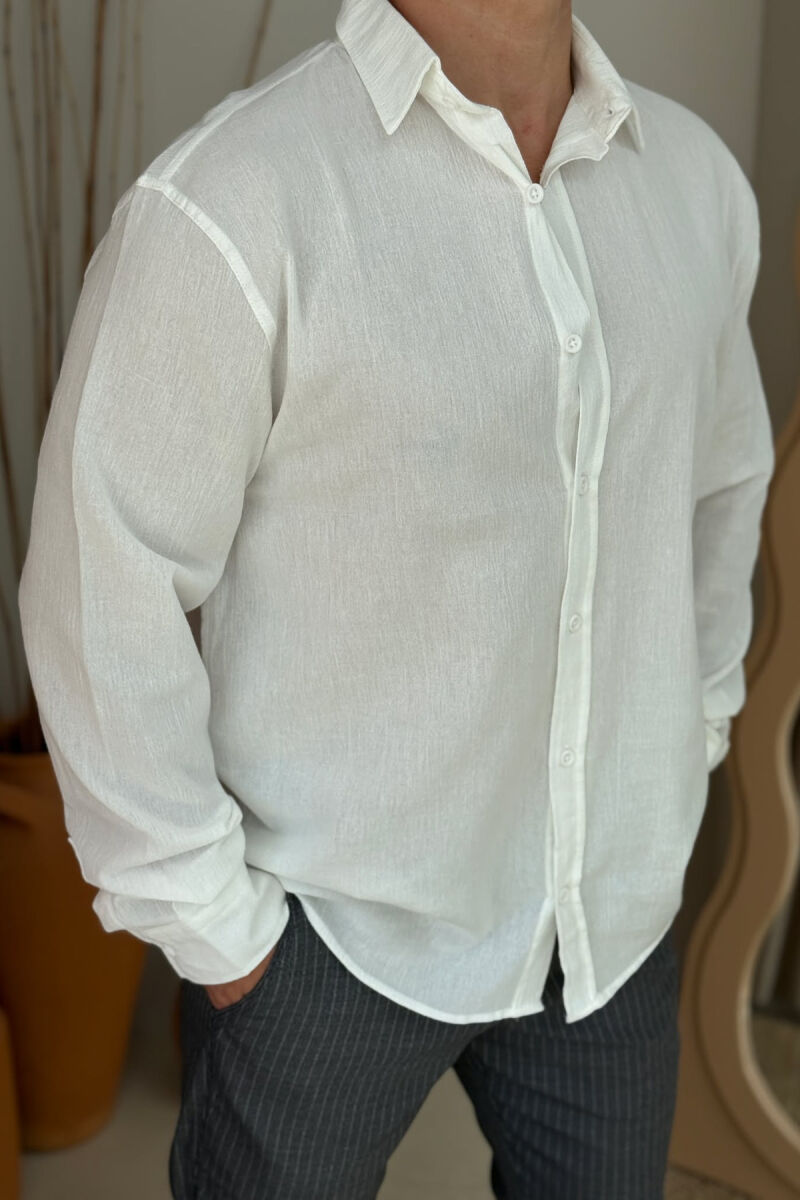 ONE COLOR SIMPLE MEN SHIRT WHITE-E BARDHE - 3