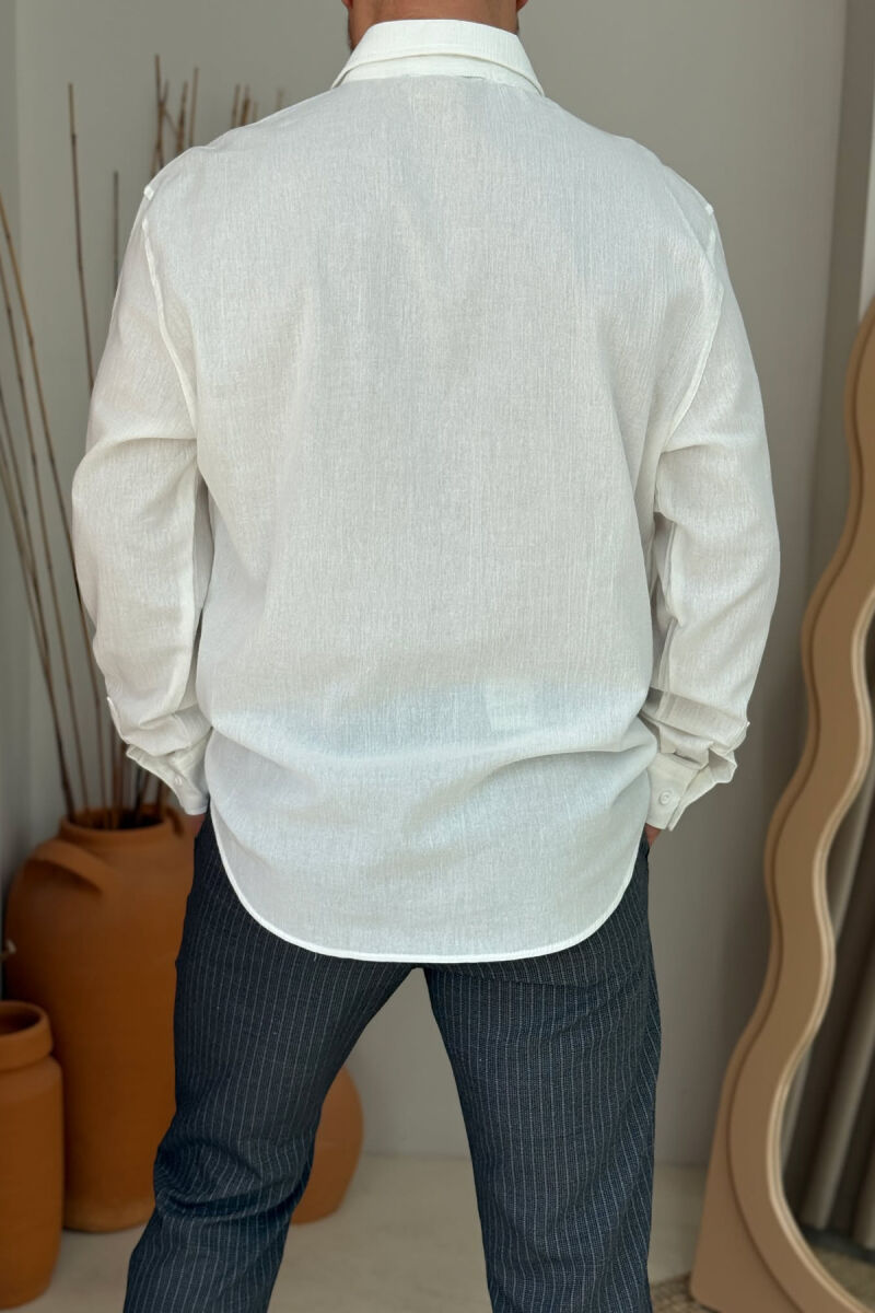 ONE COLOR SIMPLE MEN SHIRT WHITE-E BARDHE - 4