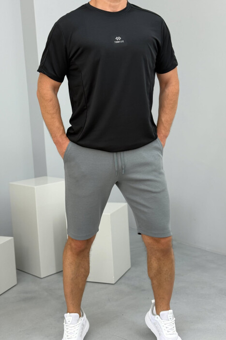 ONE COLOR SIMPLE MEN SHORT SWEATPANTS GREY/GRI - 1