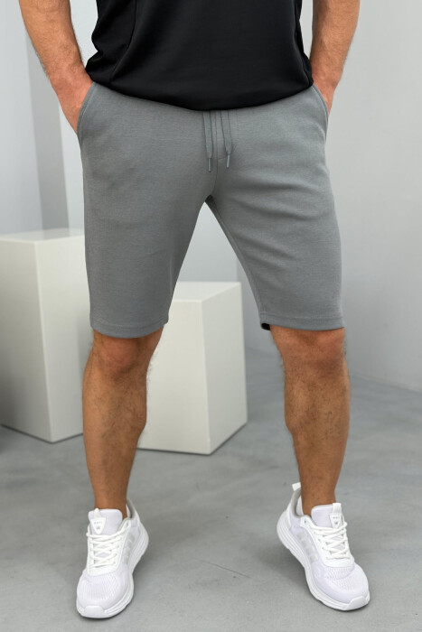 ONE COLOR SIMPLE MEN SHORT SWEATPANTS GREY/GRI - 3