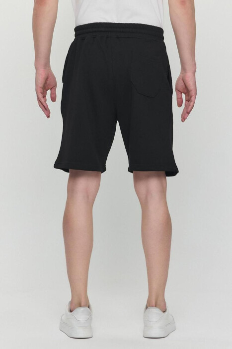 ONE COLOR SIMPLE MEN SHORT SWEATPANTS BLACK/ E ZEZE - 3